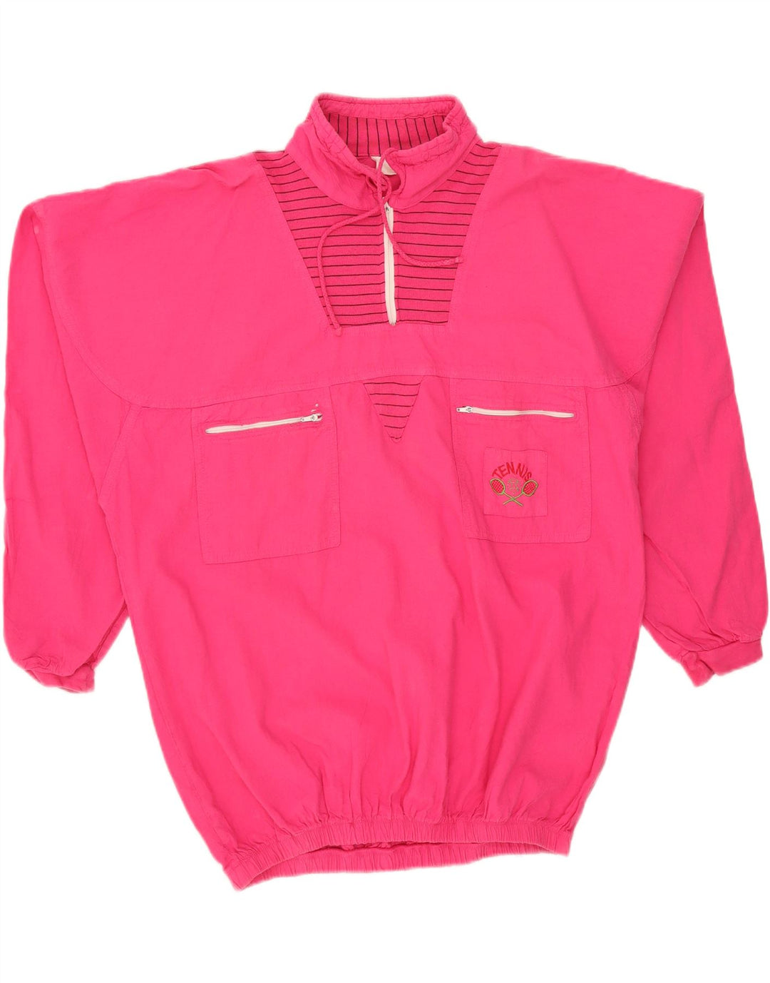 VINTAGE Mens Zip Neck Sweatshirt Jumper Large Pink Vintage Vintage and Second-Hand Vintage from Messina Hembry 