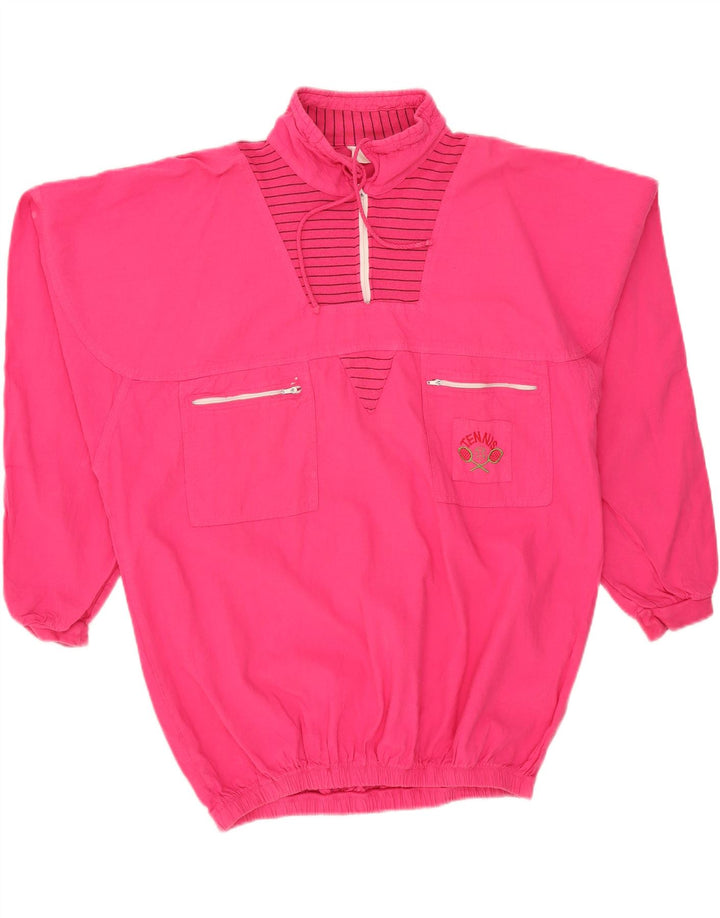 VINTAGE Mens Zip Neck Sweatshirt Jumper Large Pink Vintage Vintage and Second-Hand Vintage from Messina Hembry 