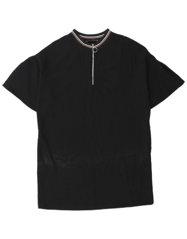 Zara Damen-Etuikleid mit Reißverschluss am Hals, UK 14, Mittelschwarzes Polyester