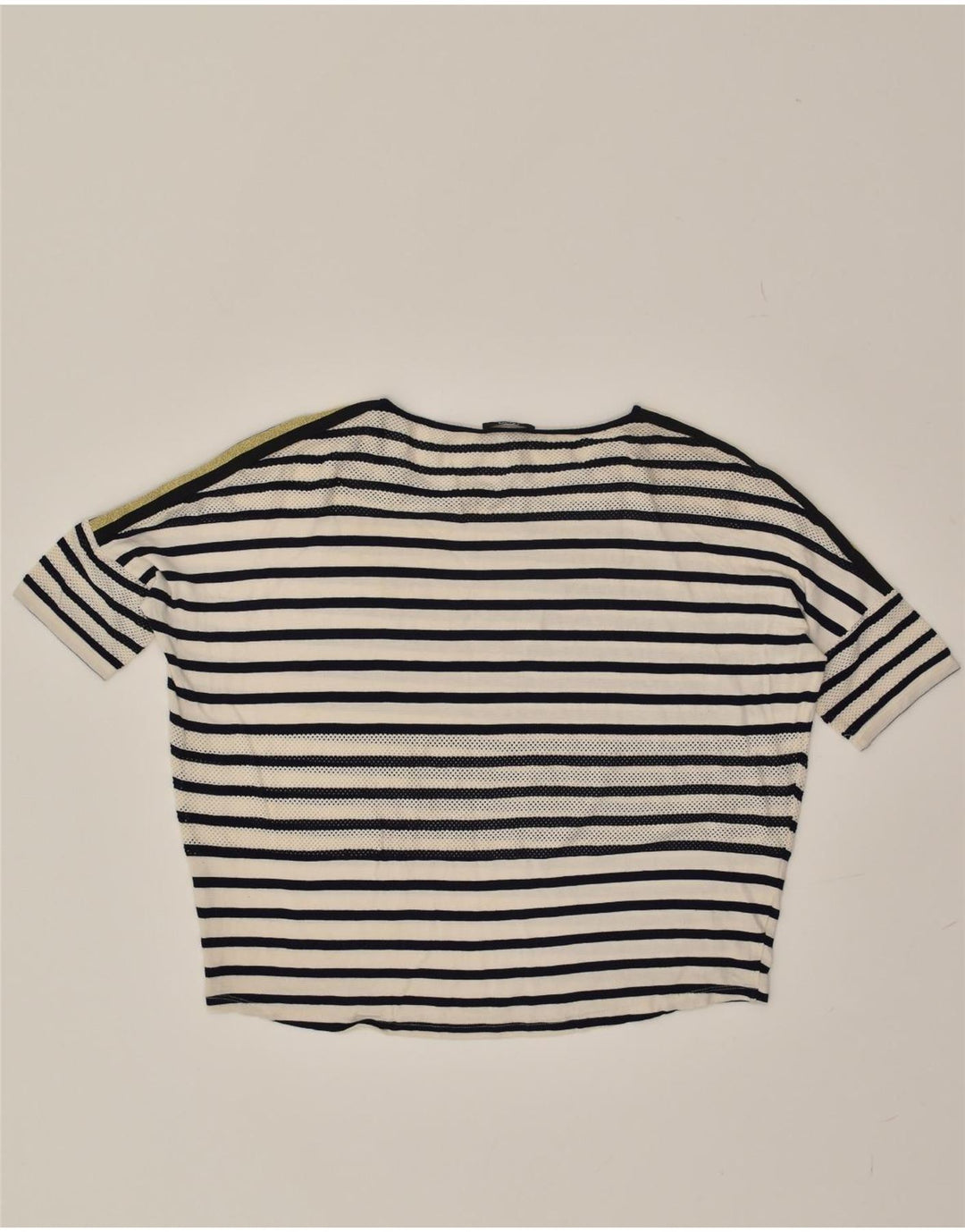LIU JO Womens Graphic T-Shirt Top UK 18 XL Off White Striped | Vintage Liu Jo | Thrift | Second-Hand Liu Jo | Used Clothing | Messina Hembry 