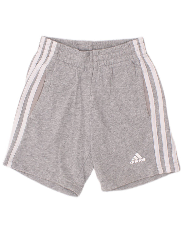 Adidas Boys Sport Shorts 4-5 Years Grey Flecked Cotton