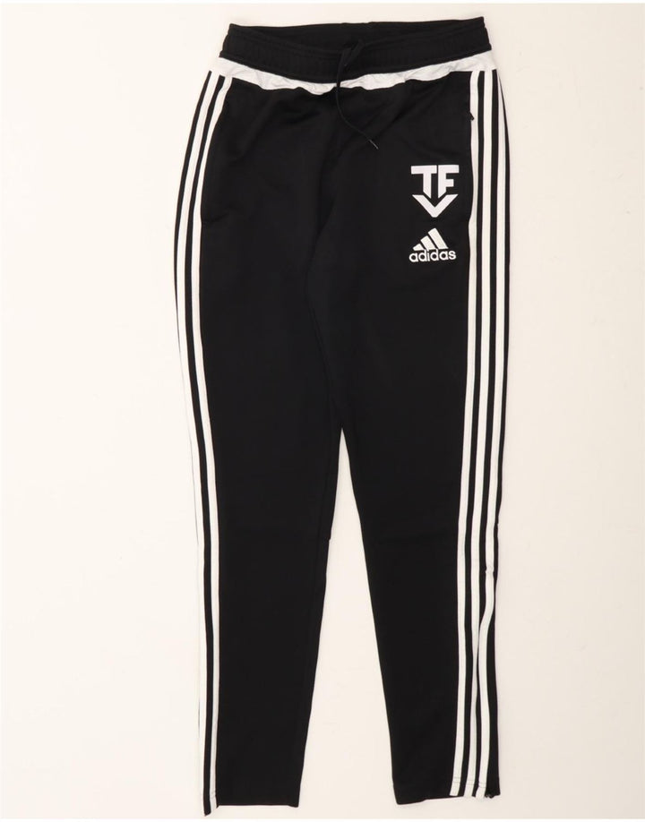 ADIDAS Boys Graphic Tracksuit Trousers 13-14 Years Black Polyester Vintage Adidas and Second-Hand Adidas from Messina Hembry 