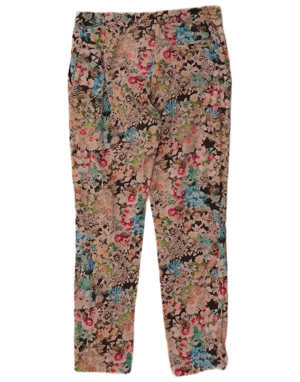 Topshop Womens Cropped Trousers UK 8 Small W26 L26 Multicolored Floral
