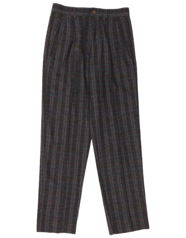 Ciao Mens Straight Casual Trousers IT 48 Medium W32 L33 Green Plaid