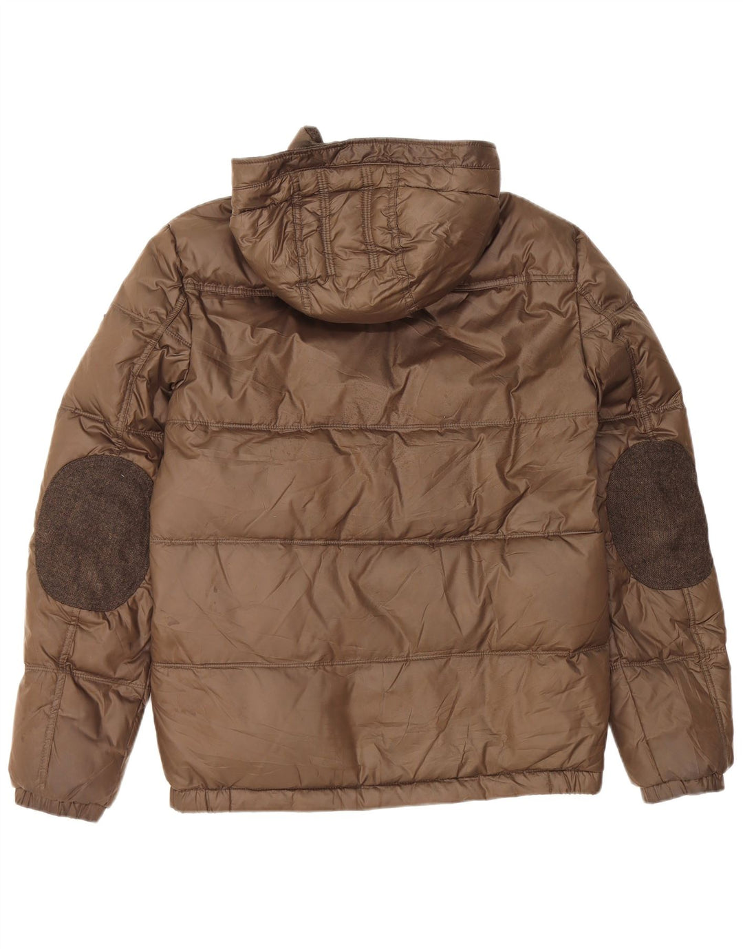 Guess Mens Hooded Padded Jacket UK 34 XS Brown Polyester