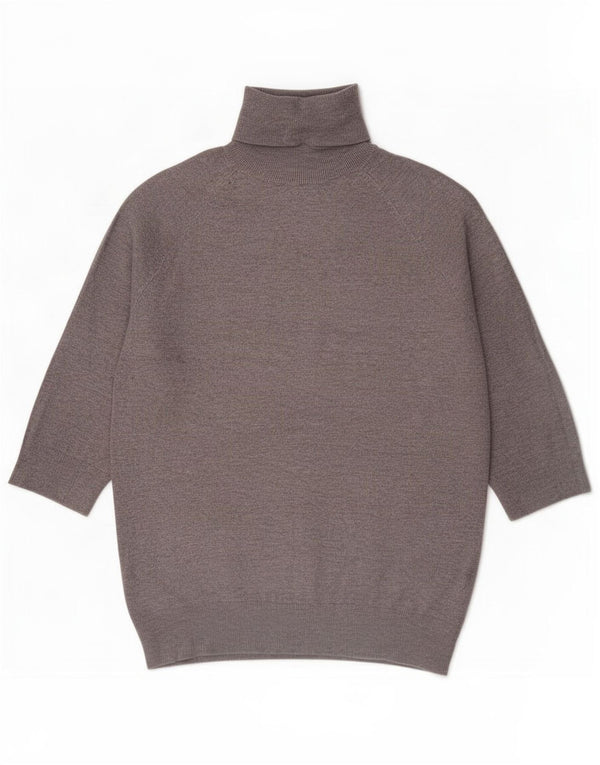 Maglione Zara da donna con collo alto e maniche a 3/4 UK 14 grande grigio