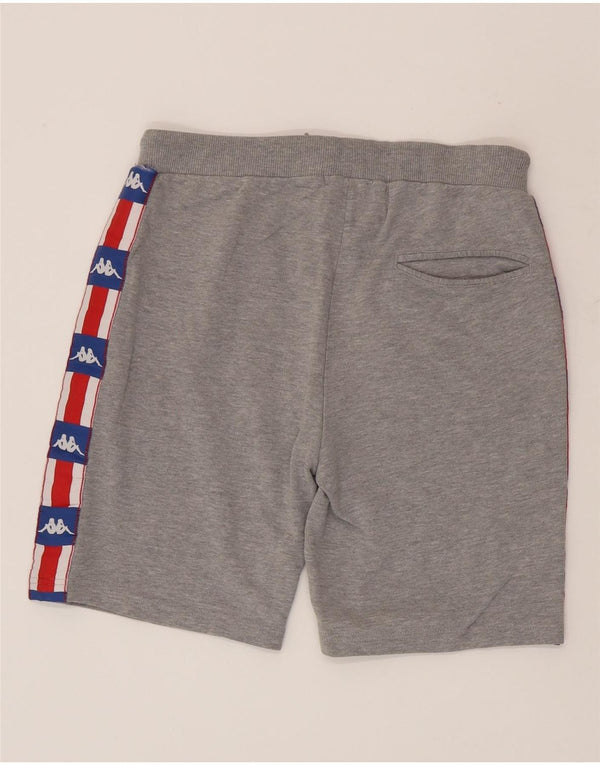 Kappa Mens Graphic Sport Shorts Medium Grey Colourblock Cotton