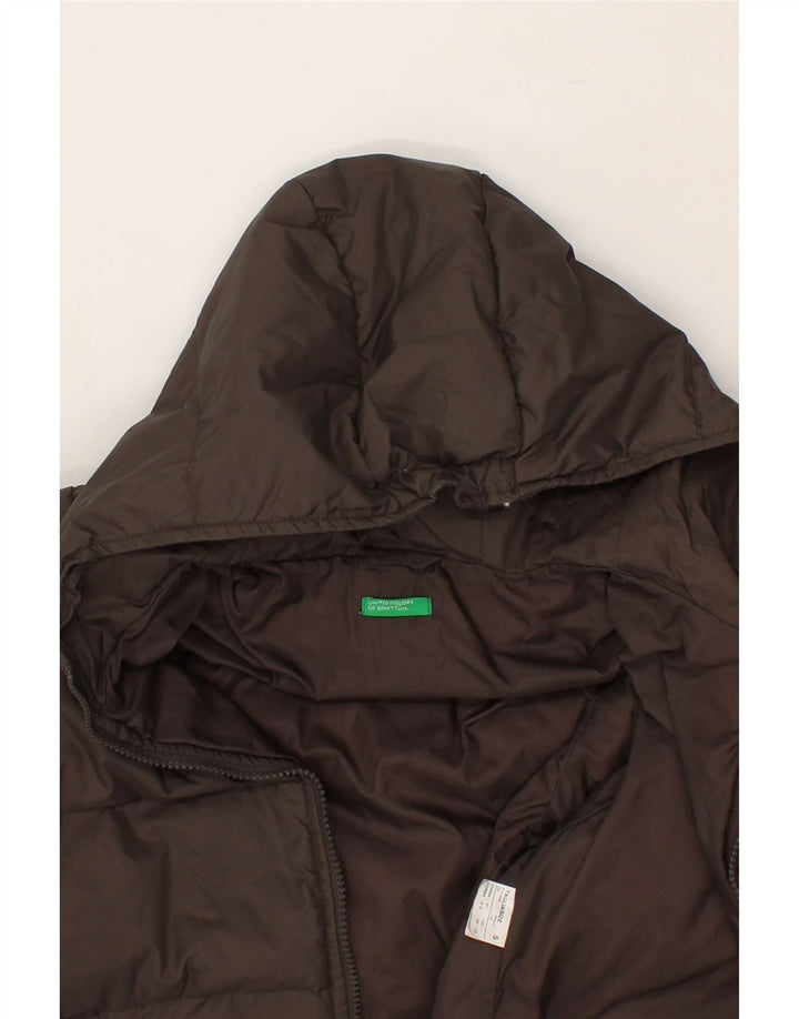 BENETTON Boys Hooded Padded Jacket 5-6 Years Small Khaki Vintage Benetton and Second-Hand Benetton from Messina Hembry 