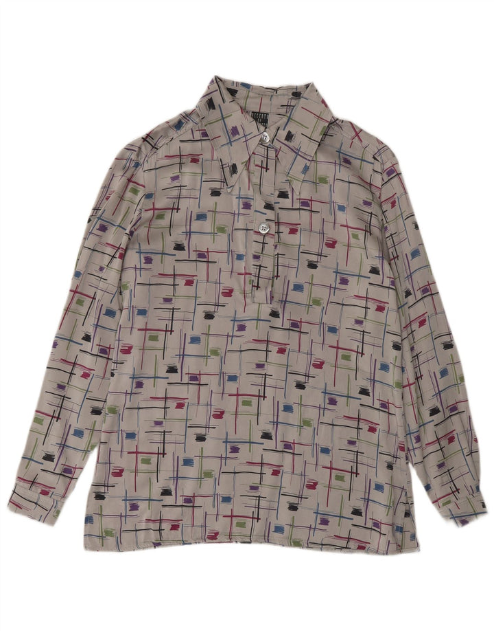 ACCENTO BY MARZOTTO Womens Pullover Shirt UK 10 Small Grey Geometric
