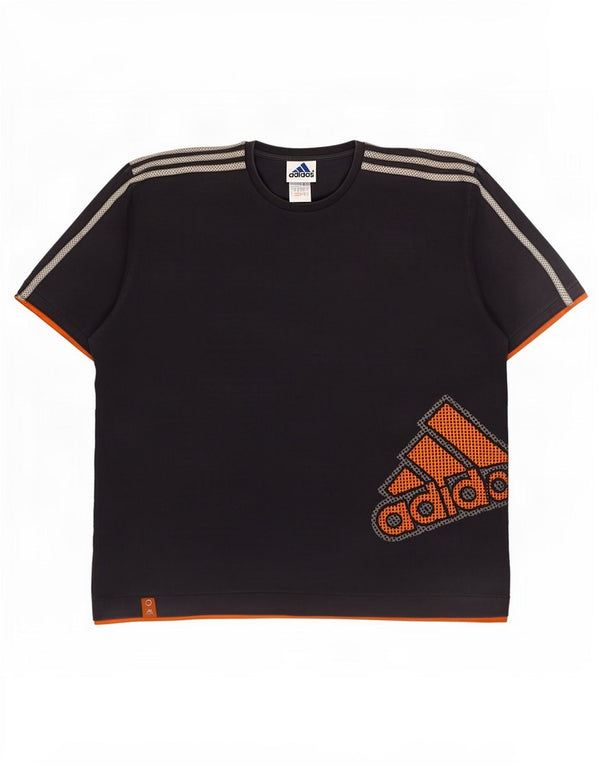 Adidas Mens Graphic T-Shirt Top Large Bleu Marine Coton
