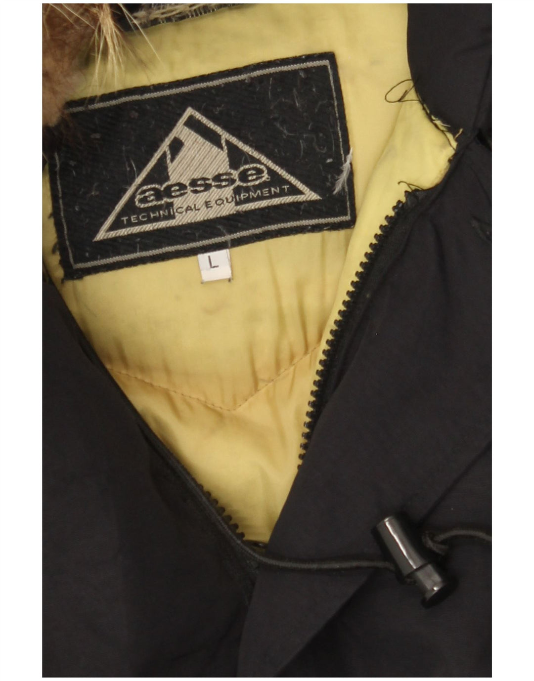 AESSE Mens Hooded Parka Jacket UK 40 Large Black