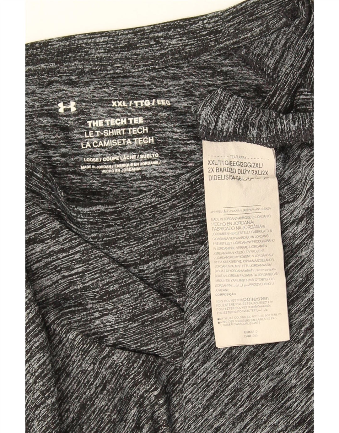 Under Armour Herre T-Shirt Top 2XL Grå Flecked Polyester