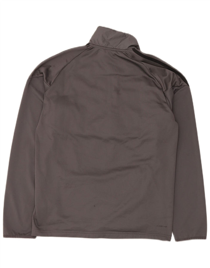 ADIDAS Mens Aeroready Zip Neck Sweatshirt Jumper Small Grey Polyester