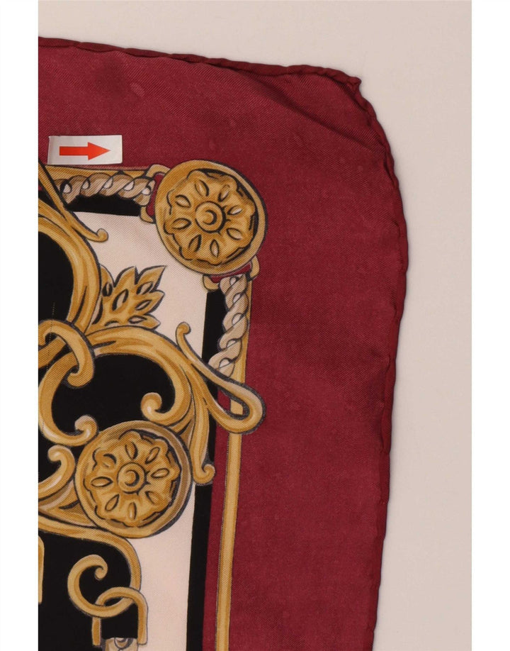 Celine Womens Square Scarf One Size Burgundy Animal Print