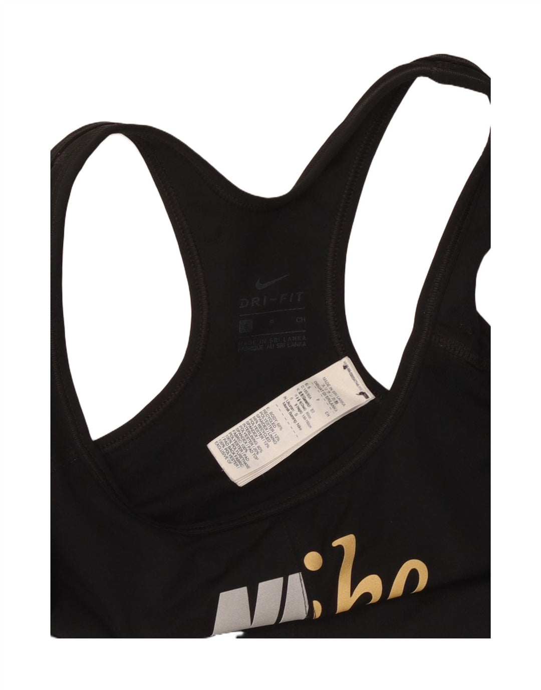 Reggiseno sportivo Nike Dri Fit Graphic da donna, piccolo, in poliestere nero
