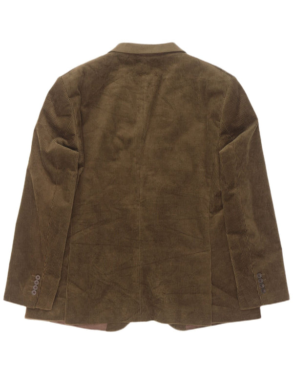 Marks & Spencer Mens 2 Button Corduroy Blazer Jacket UK 40 Large Khaki