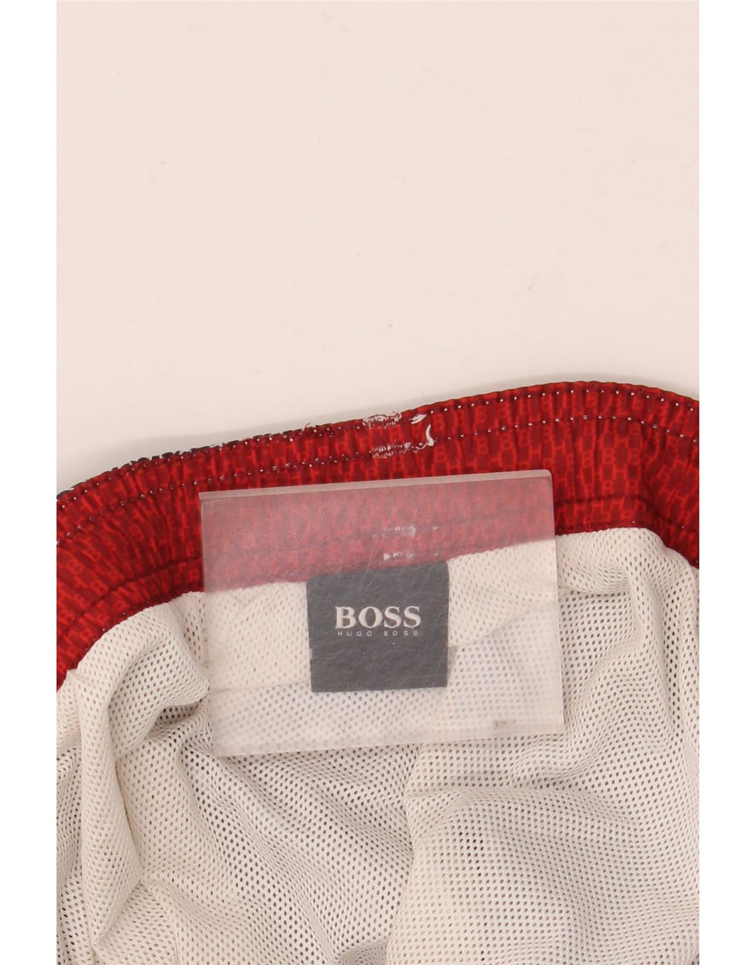 Hugo Boss Herre grafiske svømmeshorts Medium Navy Blue Geometrisk Polyester