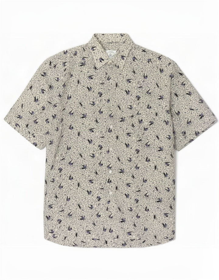 Carrel Mens Abstract Pattern Shirt Medium Beige
