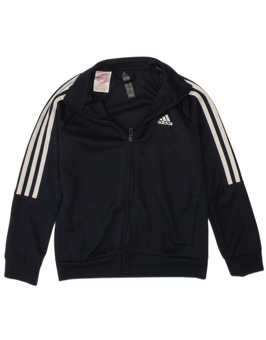 ADIDAS Boys Aeroready Tracksuit Top Jacket 7-8 Years Navy Blue Polyester