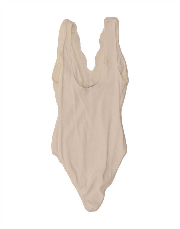 ZARA Womens Sleeveless Bodysuit UK 12 Medium White Vintage Zara and Second-Hand Zara from Messina Hembry 