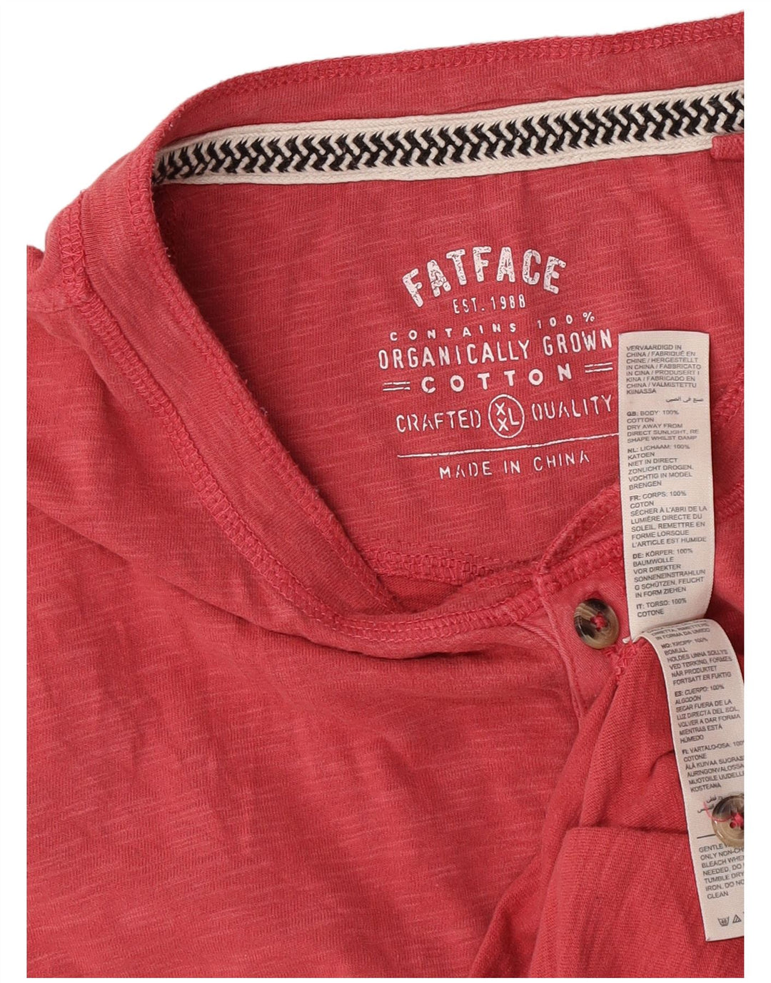 Fat Face Mens T-Shirt Top 2XL Red Cotton