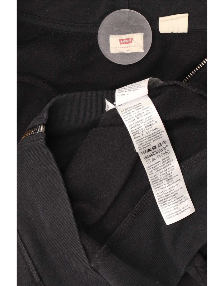 Levi's Mens Zip Hoodie Sweater Medium Black Cotton