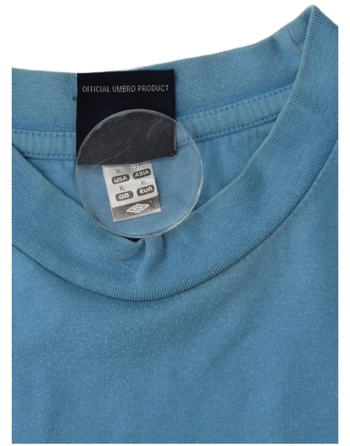Umbro Mens T-Shirt Top XL Blue Cotton