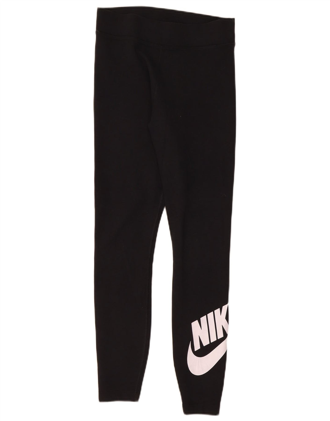 Nike Womens Graphic Leggings UK 12 Medium Black Cotton