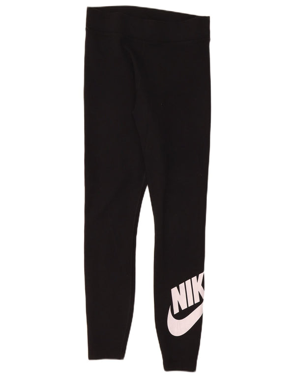 Γυναικεία γραφικά κολάν Nike UK 12 μεσαίο μαύρο βαμβακερό