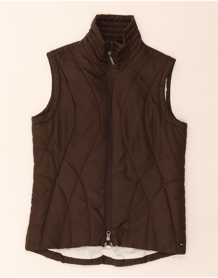 TOMMY HILFIGER Womens Padded Gilet UK 14 Medium Brown Polyester Vintage Tommy Hilfiger and Second-Hand Tommy Hilfiger from Messina Hembry 