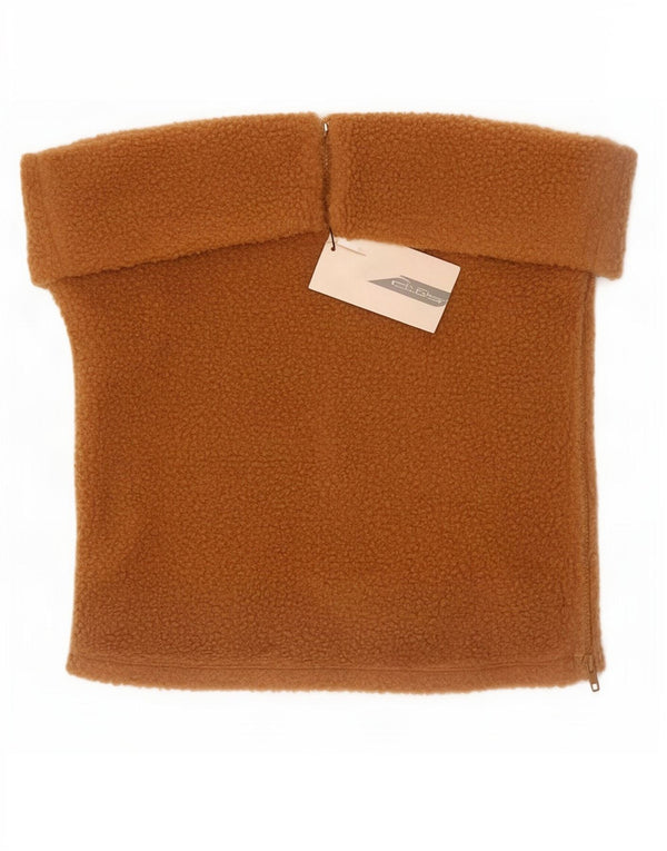 Zara Damen Crop Fleece Trägerloses Top UK 18 XL Braun Polyester