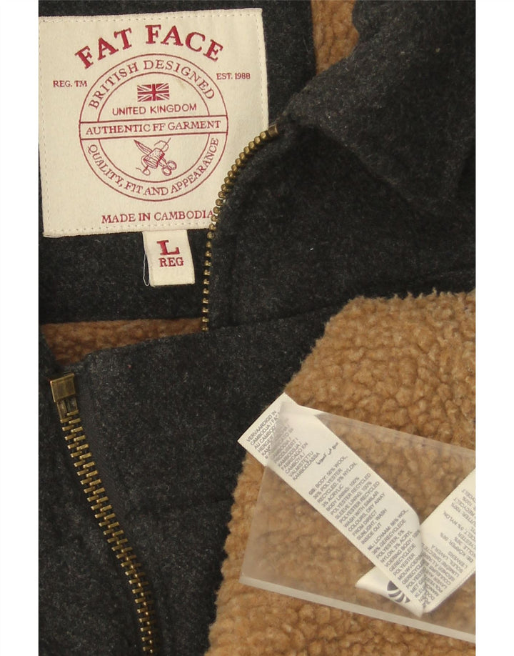 Giacca Sherpa da uomo Fat Face UK 40 Large Grey Wool