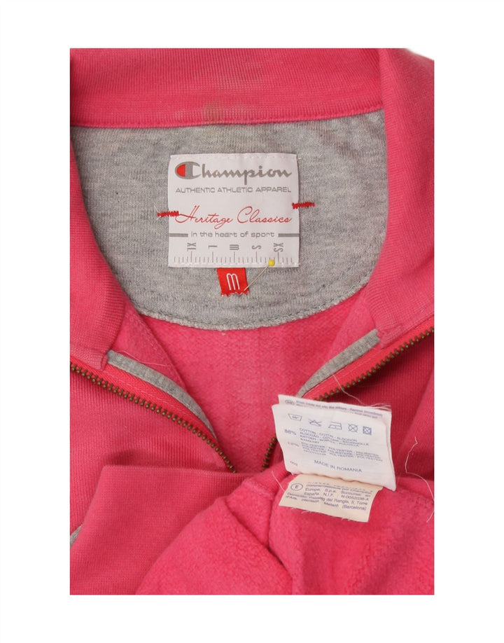 Champion Womens Heritage Classics Tracksuit Top Jacket UK 14 Medium Pink
