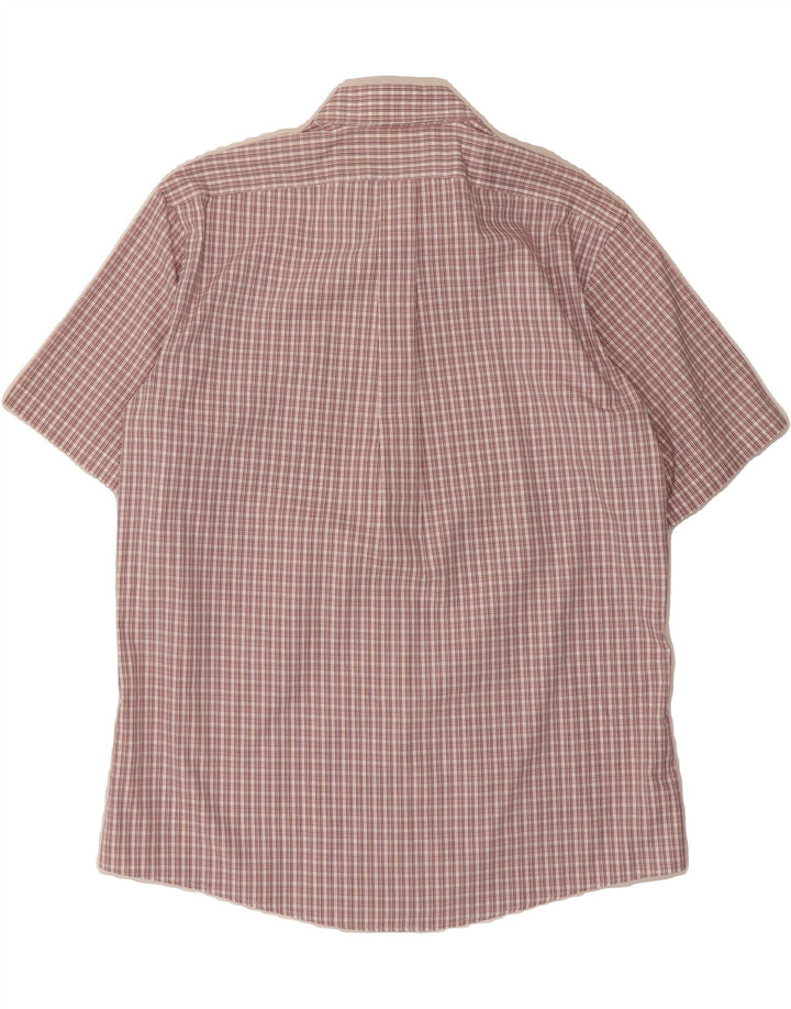 EDDIE BAUER Mens Relaxed Fit Short Sleeve Shirt Medium Red Check Vintage Eddie Bauer and Second-Hand Eddie Bauer from Messina Hembry 