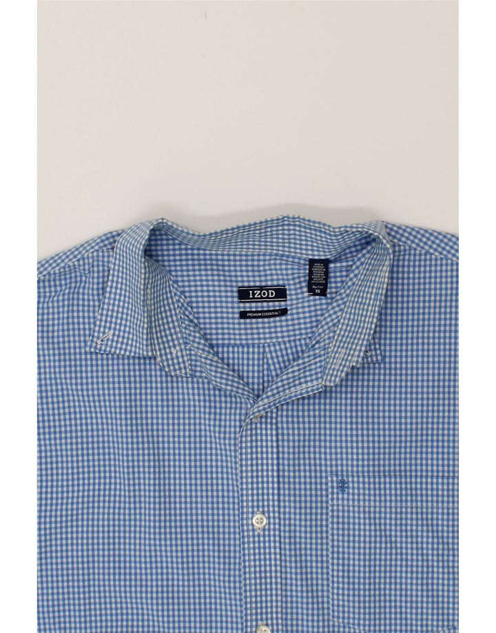 IZOD Mens Big & Tall Shirt XL Blue Gingham Cotton Vintage Izod and Second-Hand Izod from Messina Hembry 