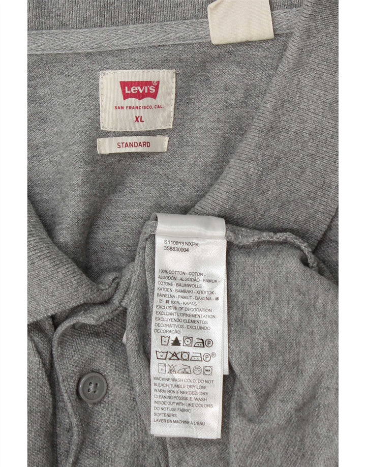 Polo Levi's da uomo standard XL in cotone grigio