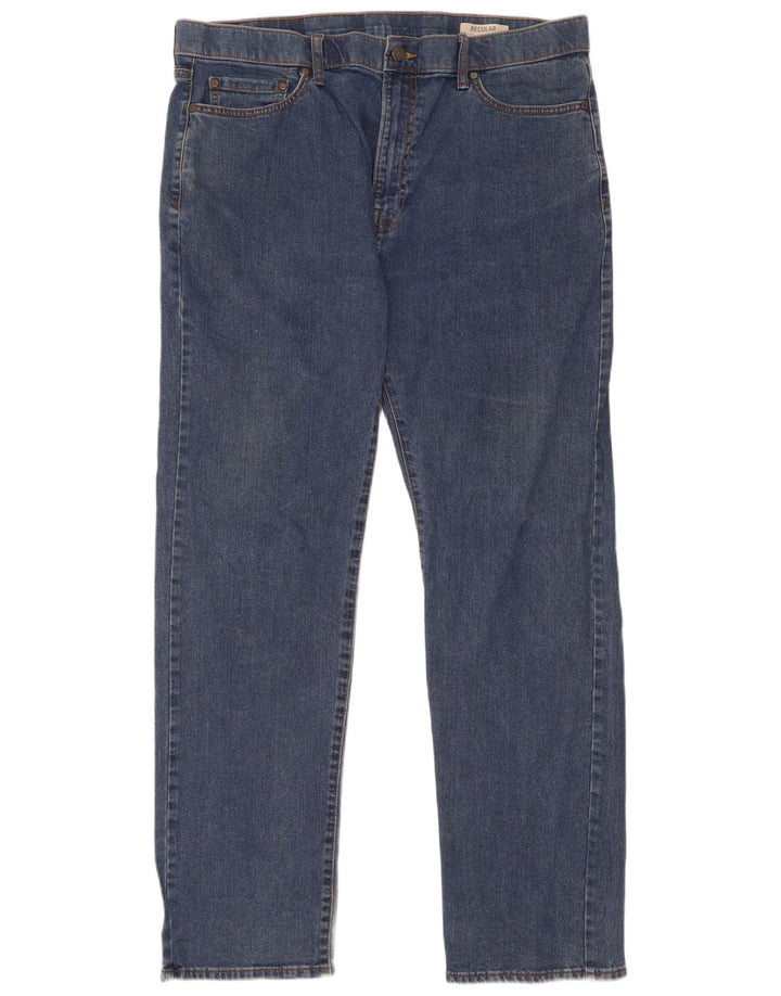 Marks & Spencer Herre Regular Straight Jeans W38 L33 Blue Cotton