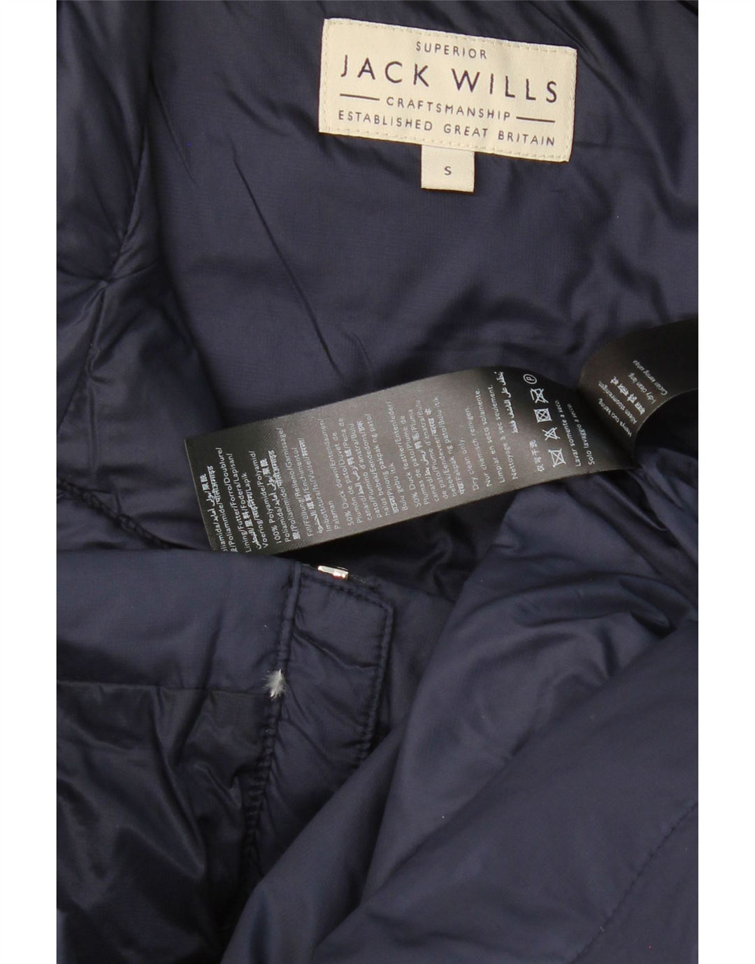 JACK WILLS Mens Padded Gilet UK 36 Small Navy Blue Polyamide Vintage Jack Wills and Second-Hand Jack Wills from Messina Hembry 