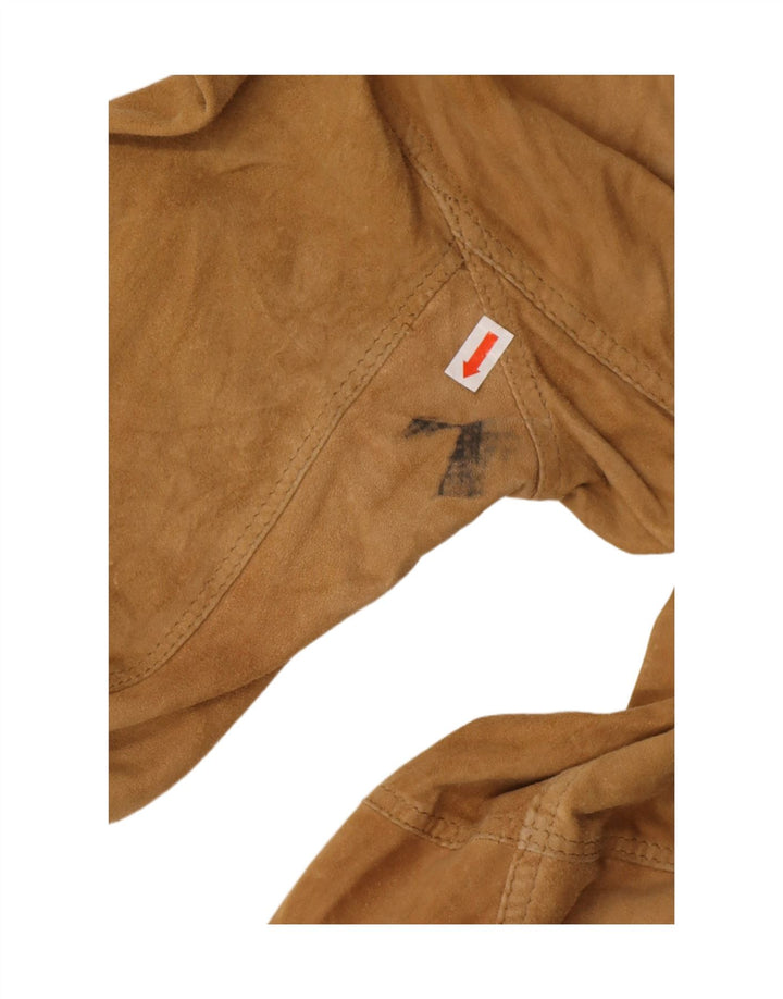 A. RASPINI Mens Suede Jacket UK 36 Small Brown Leather