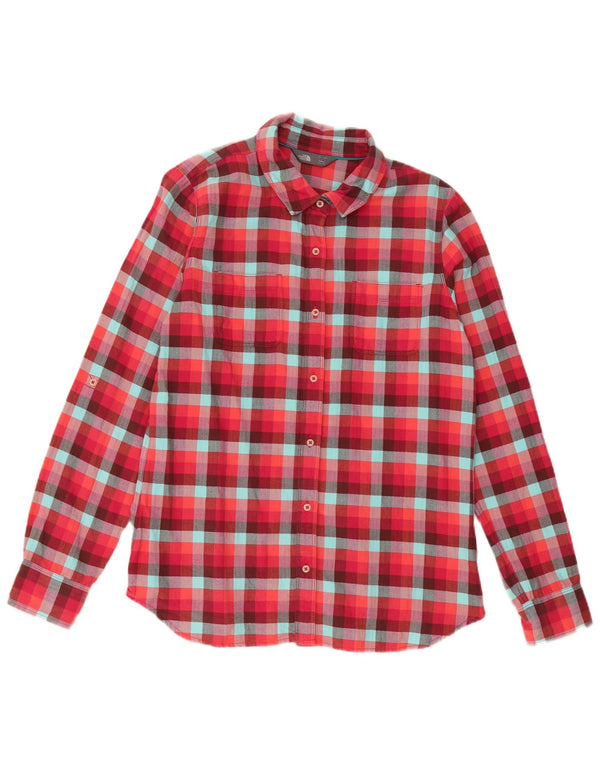 The North Face Camisa de franela para mujer UK 46 Algodón a cuadros rojos grandes