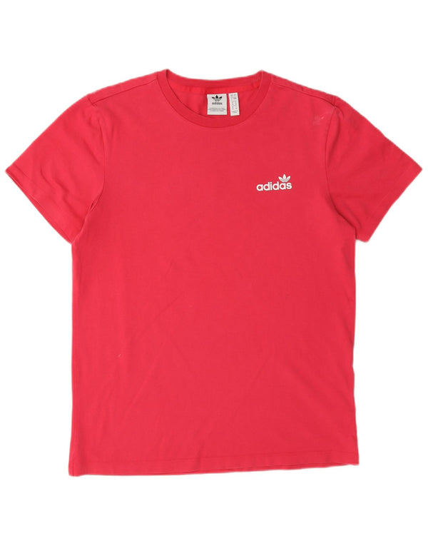 Adidas Damen Grafik T-Shirt Top UK 8 Small Rosa Baumwolle