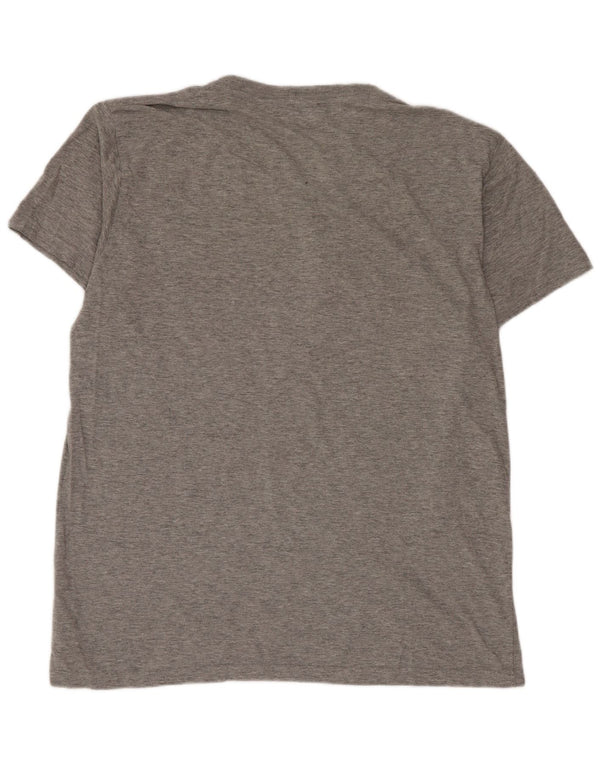 Diesel Mens Graphic T-Shirt Top Large Grey Cotton