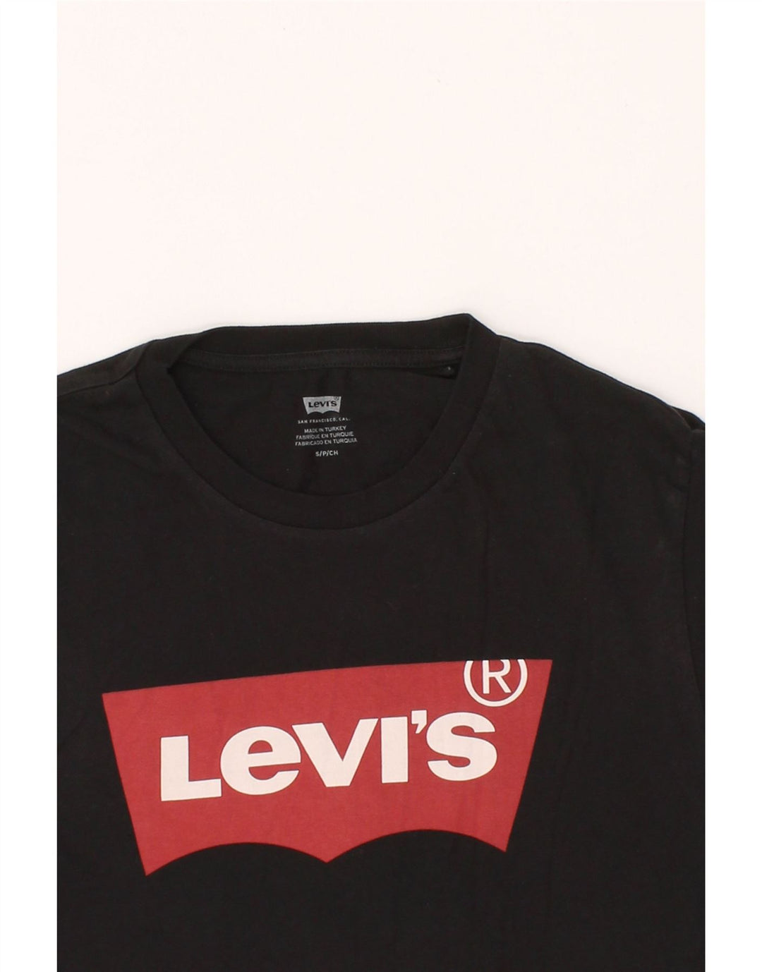 LEVI'S Mens Graphic T-Shirt Top Small Black Cotton Vintage Levi's and Second-Hand Levi's from Messina Hembry 
