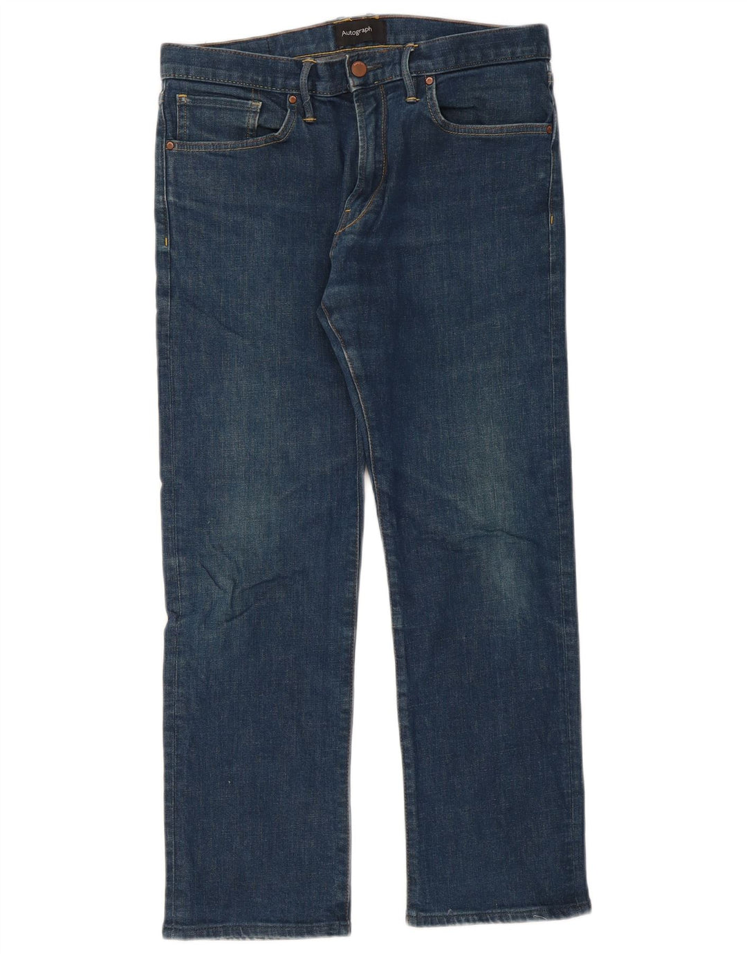 Marks & Spencer Mens Autograph Straight Jeans W32 L29 Blue Cotton