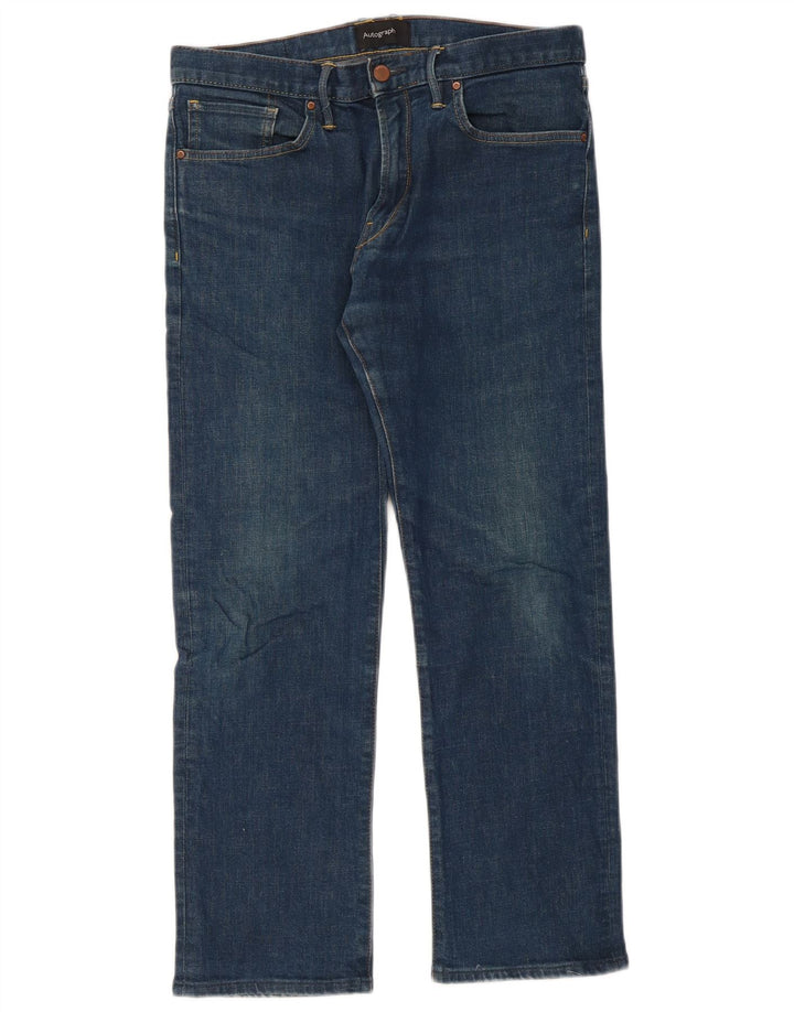 Marks & Spencer Mens Autograph Straight Jeans W32 L29 Blue Cotton