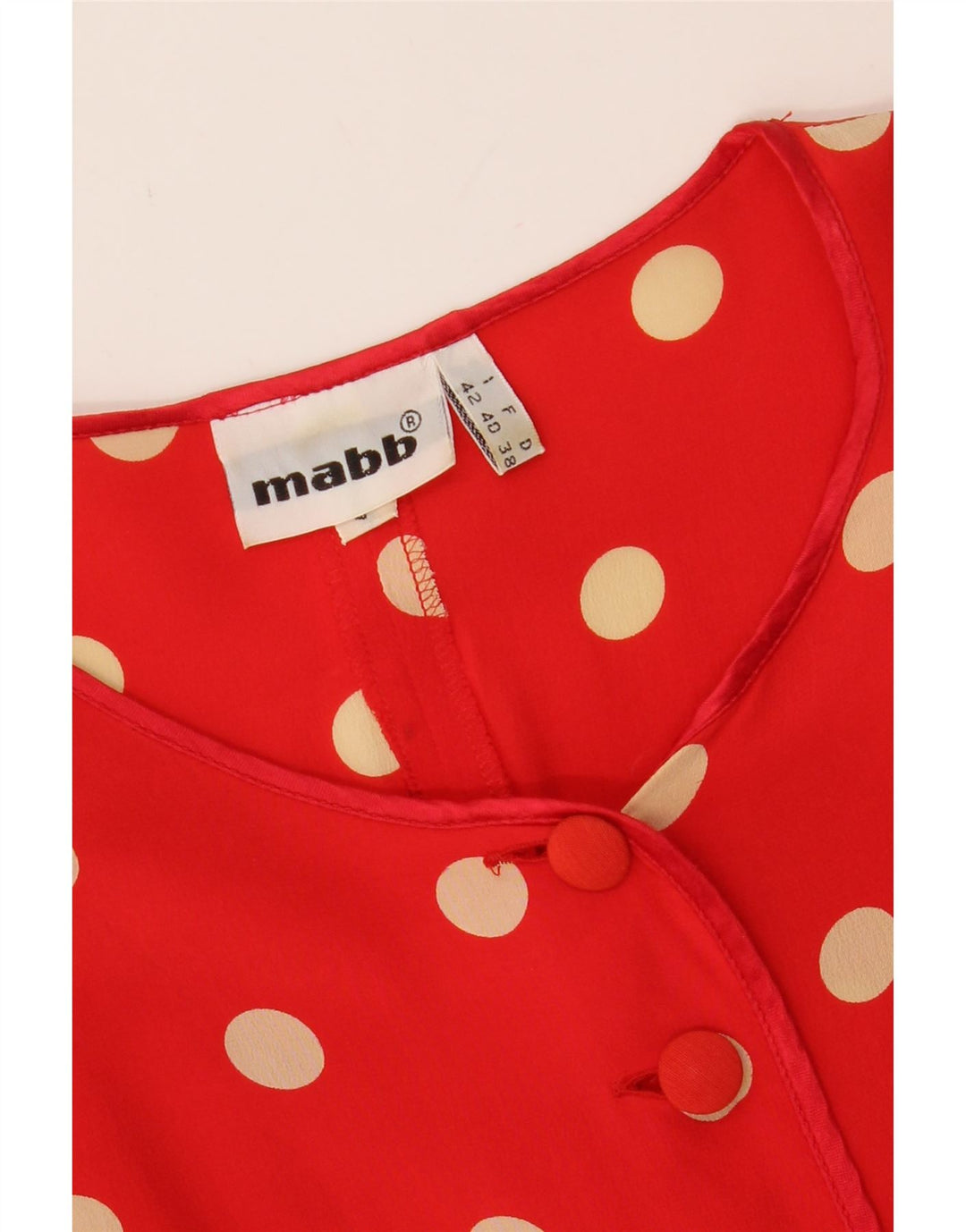 MABB Womens Long Sleeve Sheath Dress UK 12 Medium Red Polka Dot Vintage mabb and Second-Hand mabb from Messina Hembry 