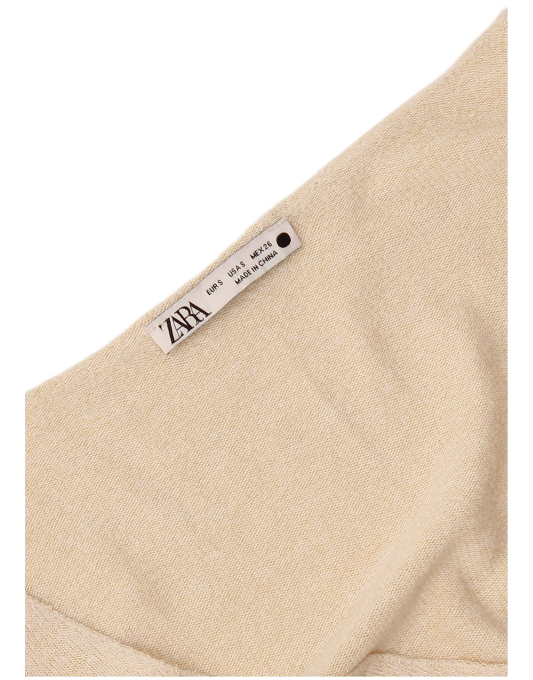 Top Zara da donna a maniche lunghe UK 10 Small Beige
