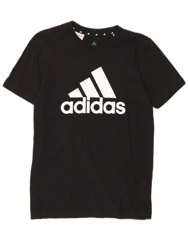 Adidas drenge grafisk t-shirt top 13-14 år sort bomuld