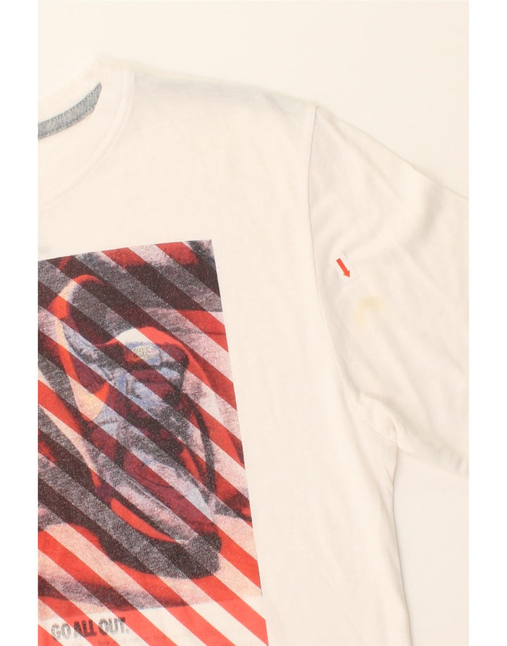 NIKE Mens Regular Fit Graphic T-Shirt Top Medium White Polyester Vintage Nike and Second-Hand Nike from Messina Hembry 