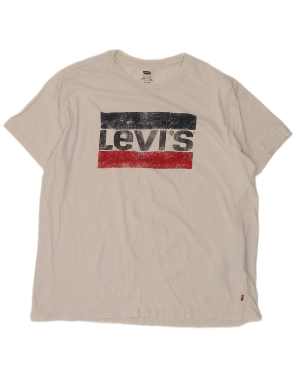 Camiseta gráfica masculina Levi's Top XL algodão branco
